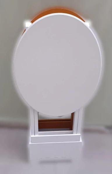 Çanta Zigon 90119 Sehpa Oval Model 2ili Takım Mdf Hardal-Beyaz Renk Uyum El Yapım - 2