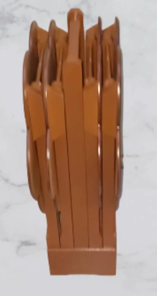 Çanta Zigon 90111 Papatya Dörtlü Model Ahşap MDF nature Ceviz Renk El Yapım - Resim 4