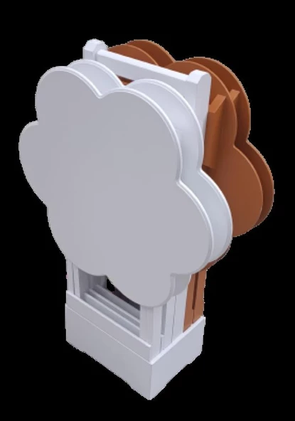 Çanta Zigon 90107 Papatya Sehpa Model Ahşap MDF Beyaz-Hardal Renk Uyum El Yapım - 6