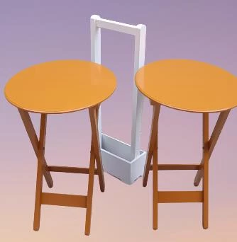 Çanta Zigon 90120 Sehpa Oval Model İkili Takım Mdf Hardal Renk Uyumu El Yapımı - 9