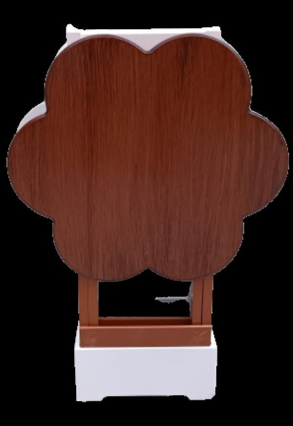 Çanta Zigon 90104 Papatya sehpa Model 2li Ahşap MDF Beyaz Ceviz Uyum El Yapım - Resim 3