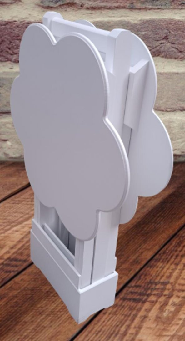 Çanta Zigon Sehpa 90105 Papatya İkili Model Takım Ahşap MDF Beyaz Renk Uyum El Yapım - 8