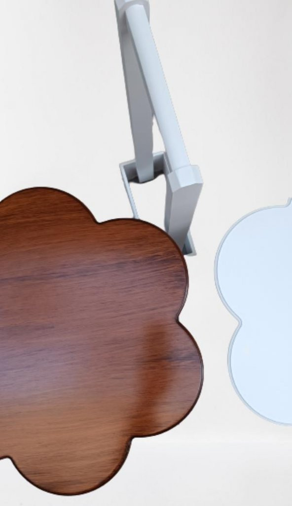 Çanta Zigon 90104 Papatya sehpa Model 2li Ahşap MDF Beyaz Ceviz Uyum El Yapım - Resim 5