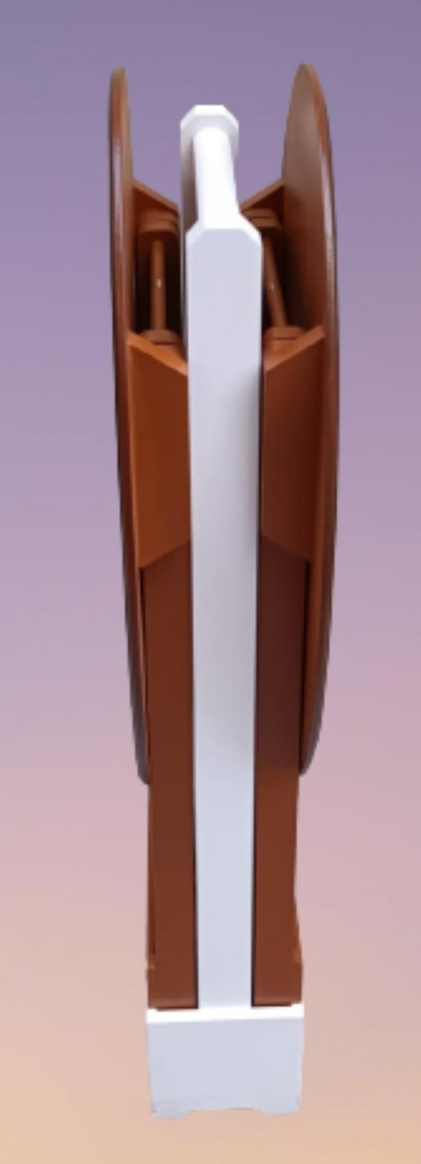 Çanta Zigon 90124 Sehpa Oval Model İkili Takım Ahşap Mdf Ceviz Renk Uyumu El Yapı - 6