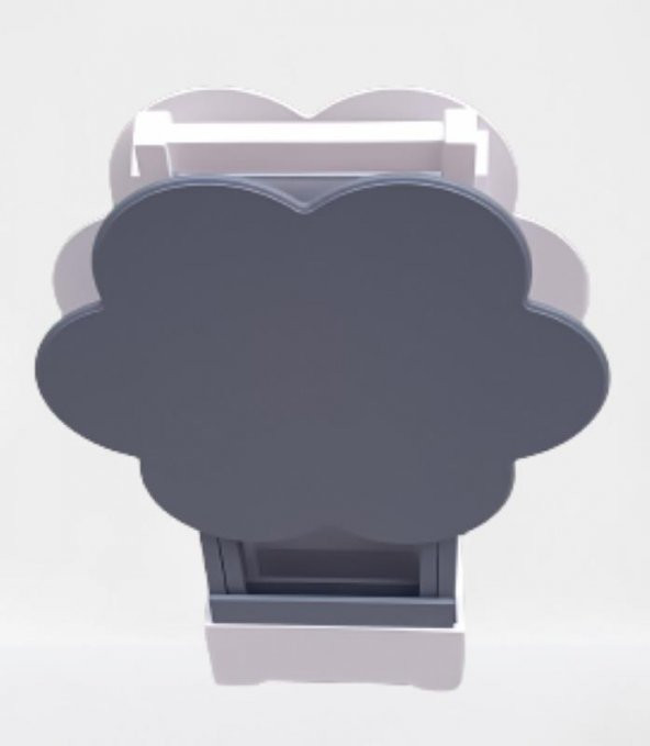 Çanta Zigon 90101 Papatya  Model 2li Tk Ahşap MDF Beyaz-Gri Renk Uyum El Yapım - Resim 8