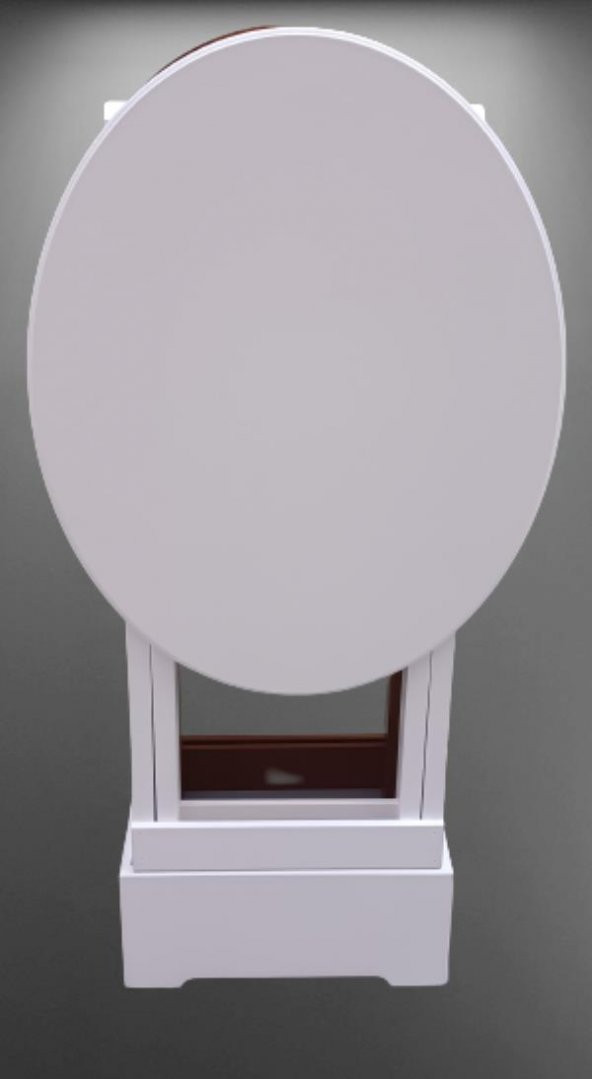 Çanta Zigon 90125 Sehpa Oval Model İkili Takım Mdf Ceviz-Beyaz Renk Uyum El Yapım - 4
