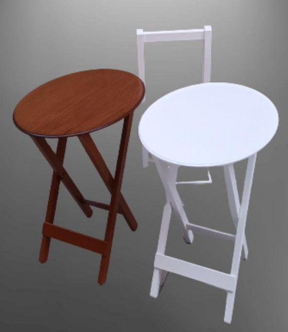 Çanta Zigon 90125 Sehpa Oval Model İkili Takım Mdf Ceviz-Beyaz Renk Uyum El Yapım - 8