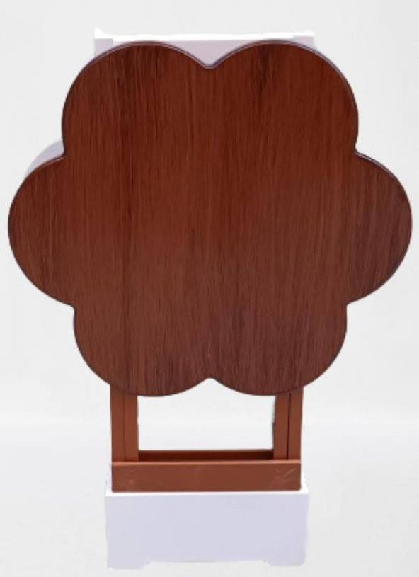 Çanta Zigon 90104 Papatya sehpa Model 2li Ahşap MDF Beyaz Ceviz Uyum El Yapım - Resim 2