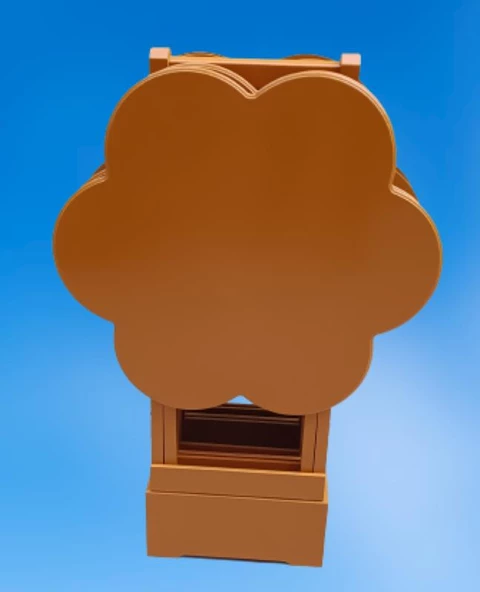 Çanta Zigon 90116 Papatya Dörtlü Model Ahşap Mdf Hardal Renk Uyumu El Yapımı - 9