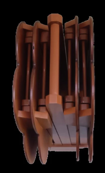 Çanta Zigon 90111 Papatya Dörtlü Model Ahşap MDF nature Ceviz Renk El Yapım - Resim 3