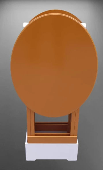 Çanta Zigon 90120 Sehpa Oval Model İkili Takım Mdf Hardal Renk Uyumu El Yapımı