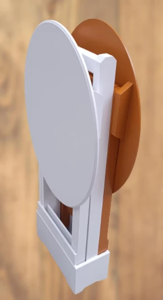 Çanta Zigon 90119 Sehpa Oval Model 2ili Takım Mdf Hardal-Beyaz Renk Uyum El Yapım - 5