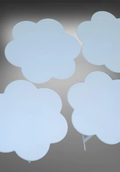 Çanta Zigon 90114 Sehpa Papatya Dörtlü Model Ahşap MDF Parlak Beyaz Renk El Yapım - 4