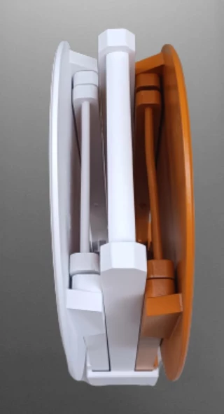 Çanta Zigon 90119 Sehpa Oval Model 2ili Takım Mdf Hardal-Beyaz Renk Uyum El Yapım - 3