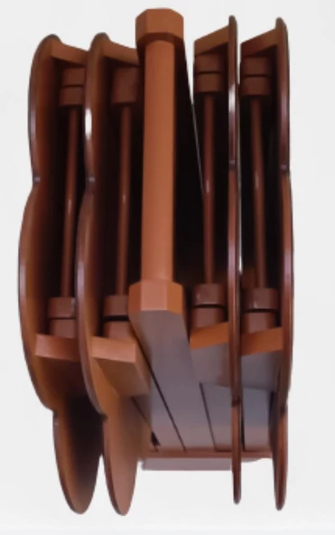 Çanta Zigon 90111 Papatya Dörtlü Model Ahşap MDF nature Ceviz Renk El Yapım - Resim 2