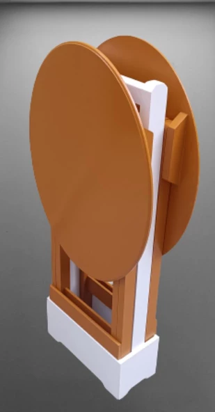 Çanta Zigon 90120 Sehpa Oval Model İkili Takım Mdf Hardal Renk Uyumu El Yapımı - 3