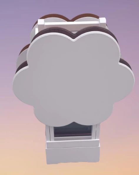 Çanta Zigon 90113 Papatya sehpa Dörtlü Model Ahşap MDF Ceviz Beyaz Uyumu El Yapım - Resim 2