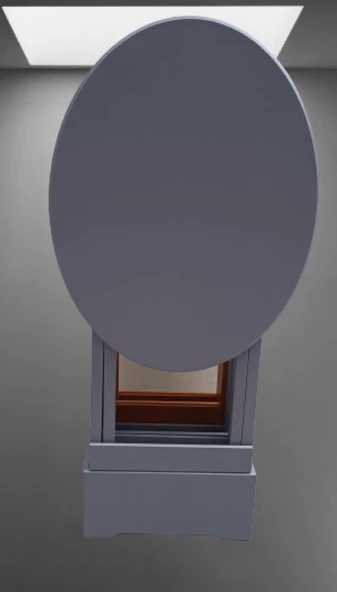 Çanta Zigon 90127 Sehpa Oval Model Dörtlü Mdf Hardal ve Gri Renk Uyumu El Yapımı - 2