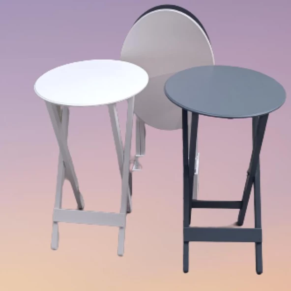 Çanta Zigon 90132 Oval Model Dörtlü Ahşap MDF Parlak Beyaz Gri Renk Uyum El Yapım - 4