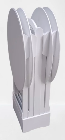 Çanta Zigon 90136 Oval sehpa Dörtlü Model Ahşap Mdf Parlak Beyaz Renk El Yapım - 8