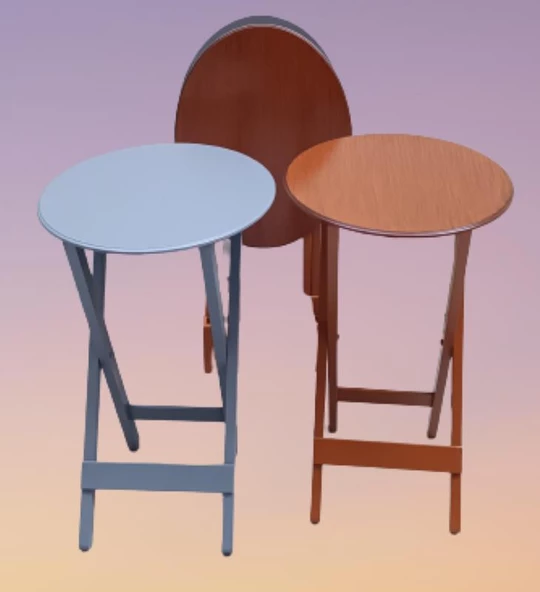 Çanta Zigon 90131 Oval Model Dörtlü Ahşap Mdf Ceviz ve Gri Renk Uyumu El Yapımı - 9