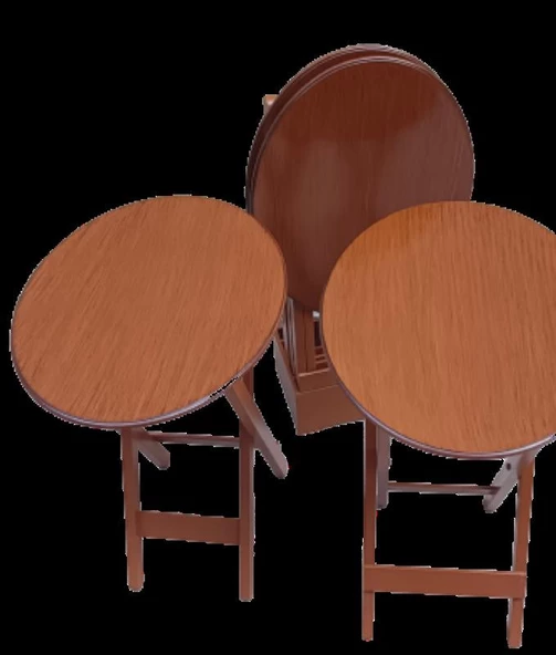 Çanta Zigon OVAL 90135 Dörtlü Model Ahşap MDF Parlak Ceviz Lake El Yapımı - 4