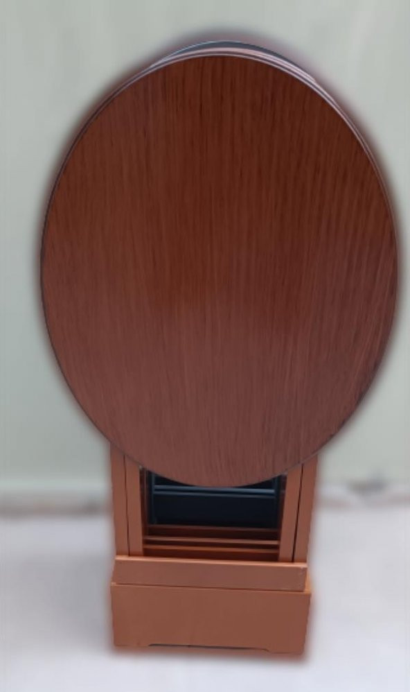 Çanta Zigon 90131 Oval Model Dörtlü Ahşap Mdf Ceviz ve Gri  Renk Uyumu El Yapımı