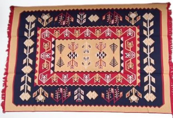 Kilim Antik 140-215 Otantik 90152 Motif Model Naturel Boya Çift Taraflı El yapımı - 7