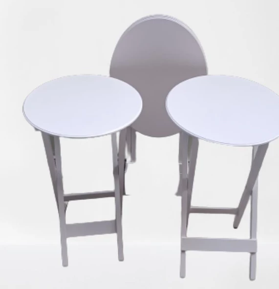 Çanta Zigon 90136 Oval sehpa Dörtlü Model Ahşap Mdf Parlak Beyaz Renk El Yapım