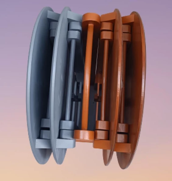 Çanta Zigon 90131 Oval Model Dörtlü Ahşap Mdf Ceviz ve Gri Renk Uyumu El Yapımı - 3