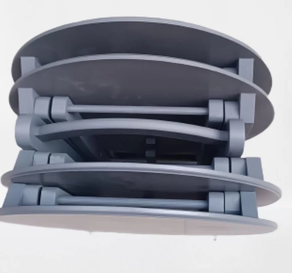 Çanta Zigon 90133 Sehpa Oval sehpa 90133 Model Dörtlü Ahşap MDF Gri Renk El Yapım - 6