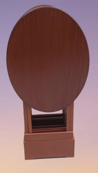 Çanta Zigon OVAL 90135 Dörtlü Model Ahşap MDF Parlak Ceviz Lake El Yapımı - 8