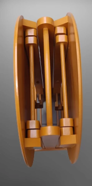 Çanta Zigon 90130 Sehpa Oval Dörtlü Model Ahşap MDF Hardal Renk Uyum El Yapımı - Resim 5