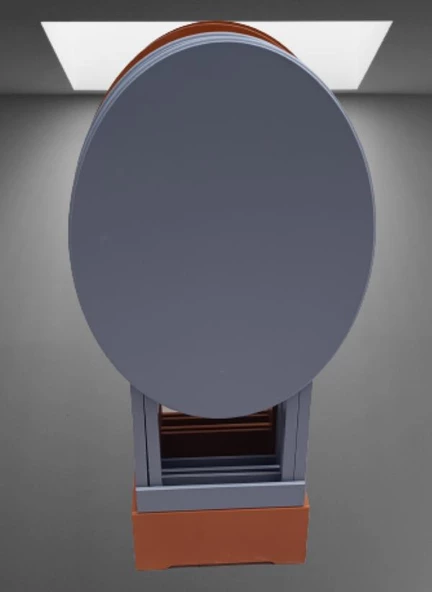 Çanta Zigon 90131 Oval Model Dörtlü Ahşap Mdf Ceviz ve Gri Renk Uyumu El Yapımı - 2