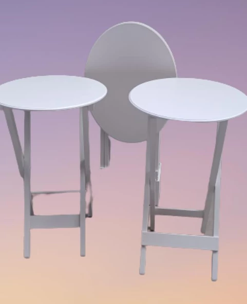 Çanta Zigon 90136 Oval sehpa Dörtlü Model Ahşap Mdf Parlak Beyaz Renk El Yapım - 5