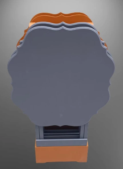 Çanta Zigon 90088 Sehpa Yonca 4 lü Model Ahşap MDF Gri-Hardal Renk Uyum El yapım - Resim 7