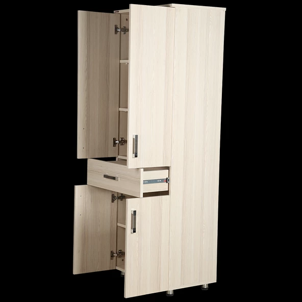 Çok Amaçlı 12686 Dolap Hard Model Parlak Carden Suntalem 4Raf 1Çekm 180cm El Yapı - 3