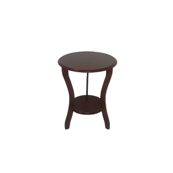 Fiskos 3 ayak 12356 Çiçeklik Sehpa Parlak Ceviz Lake Boya Çift Kat Ahşap El Yapım - 5