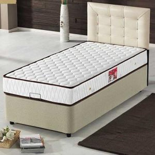 Baza-Başlık-yatak 13416 STANDART Kumaş Deri başlık Metal Çelik Ort Yatak 90*190 - 3