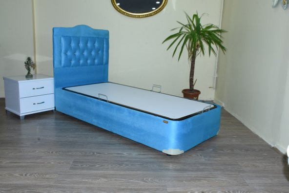 Baza Başlık 13431 Tay Tüy Pembe  Kumaş Kapitone başlık Metal 90*190cm El Yapım - 2