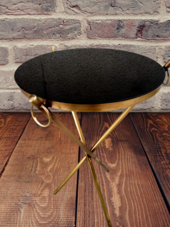 Brc Küpe 17628 zigon Metal Bakır Eskitme Gold renk ayak Kırılmaz siyah cam tabla - 7