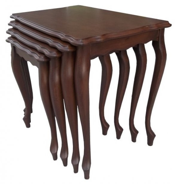 Zigon ST 17632 Klasik Model Sehpa Parlak Ceviz Nature Kayın Aslan ayak El yapım - 3