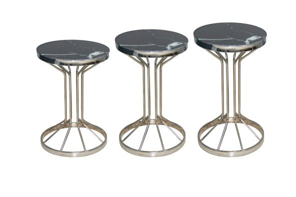 Brc 17878 BUFALO Zigon Metal Gümüş renk kaplama Siyah Mermer Temper Cam El yapım - 4