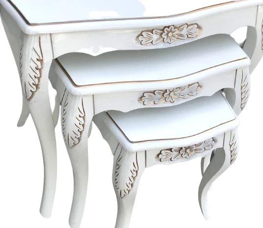 Zigon 17948 MADOLYON Klasik Kayın Aslan Oyma Ayak Parlak Beyaz Lake Gölge renk