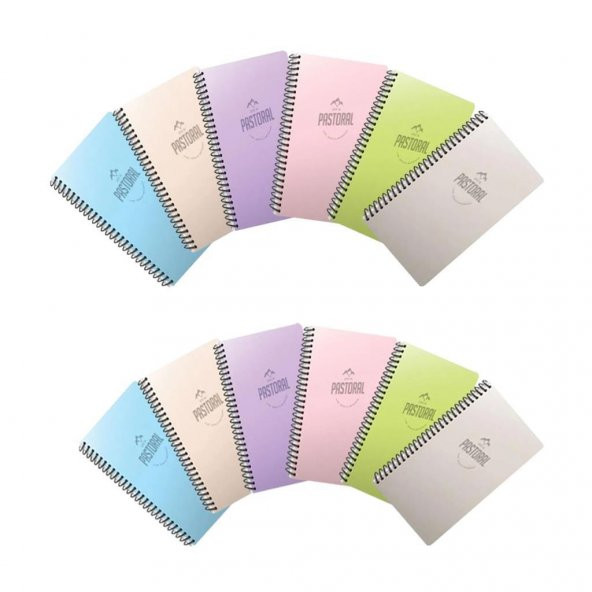 Gıpta Pastoral 60 Yp. A4 Spiralli Pp. Kapak Defter Seti Çizgili 12li