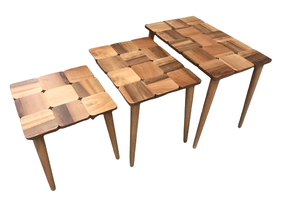 Zigon ST 17951 Klasik KARE Tabla MODEL Kayın Retro Ayk Parlak Ceviz Natüre Elyapı - Resim 5