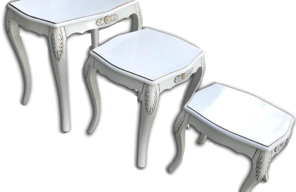 Zigon 17948 MADOLYON Klasik Kayın Aslan Oyma Ayak Parlak Beyaz Lake Gölge renk - 3