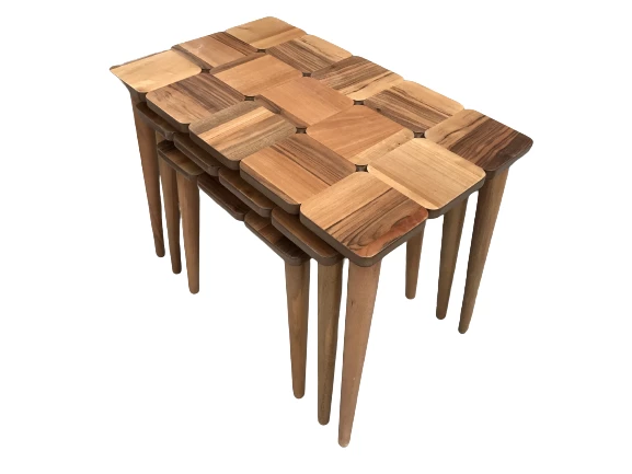 Zigon ST 17951 Klasik KARE Tabla MODEL Kayın Retro Ayk Parlak Ceviz Natüre Elyapı - Resim 2