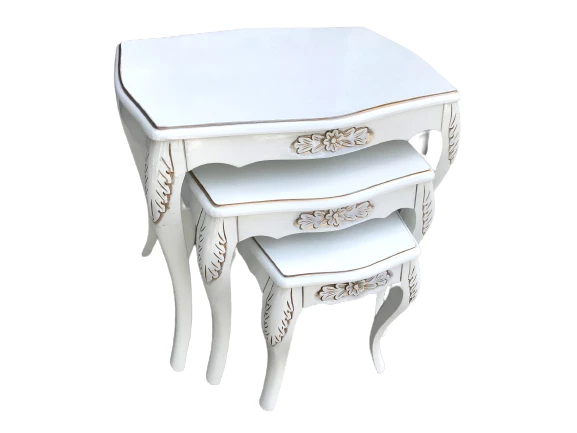 Zigon 17948 MADOLYON Klasik Kayın Aslan Oyma Ayak Parlak Beyaz Lake Gölge renk - 2