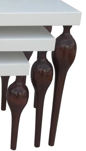 Zigon ILGZ 18130 TOMBUL Model Kayın balon Ayak Beyaz Ceviz Natüre Modern çizgi - 4